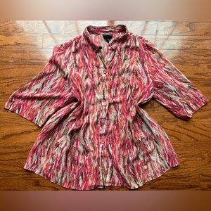 Maggie Barnes Floral Short Sleeves Blouse